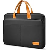 MOSISO 13-14 inch Laptop Case, 13.3 inch Laptop Sleeve Compatible with MacBook Air 13 13.6 M4 M3 M2 M1/Pro 13/Pro 14, HP Dell ASUS Lenovo, Computer Bag with Symmetry&Raised Pockets&PU Handle, Black
