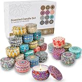 Yinuo Mirror Scented Candle Set 24 Pack Soy Wax Tin 12 Fragrances Gift view 2