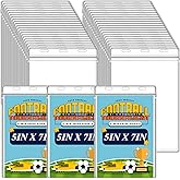 Patelai 100 Pcs 5 x 7 Inch Plastic Badge Holder Bulk Clear Vinyl ID Protector Sleeves Card Ticket Credential Badge Sleeves Vertical Waterproof Name Tag Holder for Sporting Events