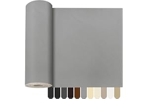 OcePor Self Adhesive Leather Repair Patch, 17 x 160 inch Leather Repair Tape, Leather Patches for Furniture, Vinyl Leather Repair Kit for Couches, Boat Seats, Furniture, Cars(Grey)