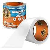 GORILLA Waterproofing Tape, Permanent, White, 4" x 10 | Weather Resistant for Leaks and Repairs, Conforms to All Surfaces, UV and Moisture Resistant Backing