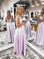 Lindo Novia Plum Satin Bridesmaid Dresses for Women
