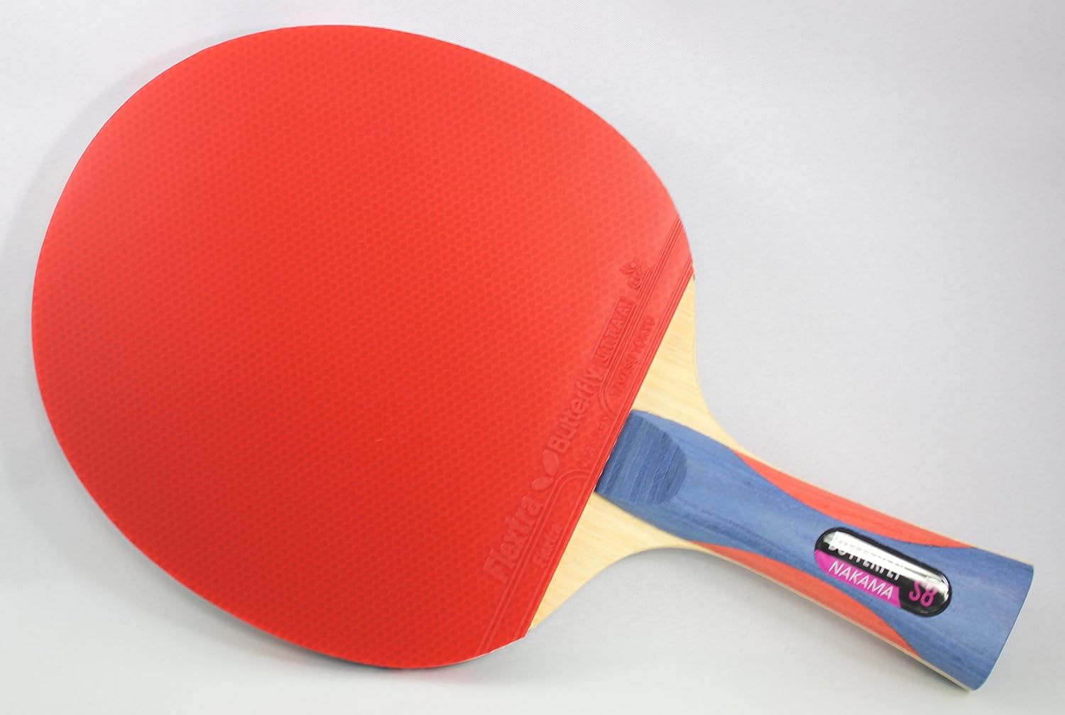 Butterfly Nakama S-8 Table Tennis Racket – Professional ITTF Approved Ping Pong Paddle – Flextra Table Tennis Rubber and Thick Sponge Layer Ping Pong Racket – 2 Ping Pong Balls Included : Sports & Outdoors