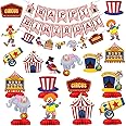 Circus Party Decorations Kit – Complete Set with Circus Banners, Cutouts, and Table Centerpieces for Carnival-Themed Birthday Parties and Baby Showers