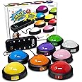 Teacher's Choice Light Up Game Buzzer System, Displays The Winning Player Loud, Unique Sounds for Each Buzzer, Great for Trivia Games, Family Feud, Jeopardy (8 Pack)