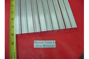 STONER METALS 10 Pieces 5/8" X 5/8" Aluminum 6061 Square Flat BAR 8" Long T6511 New Mill Stock