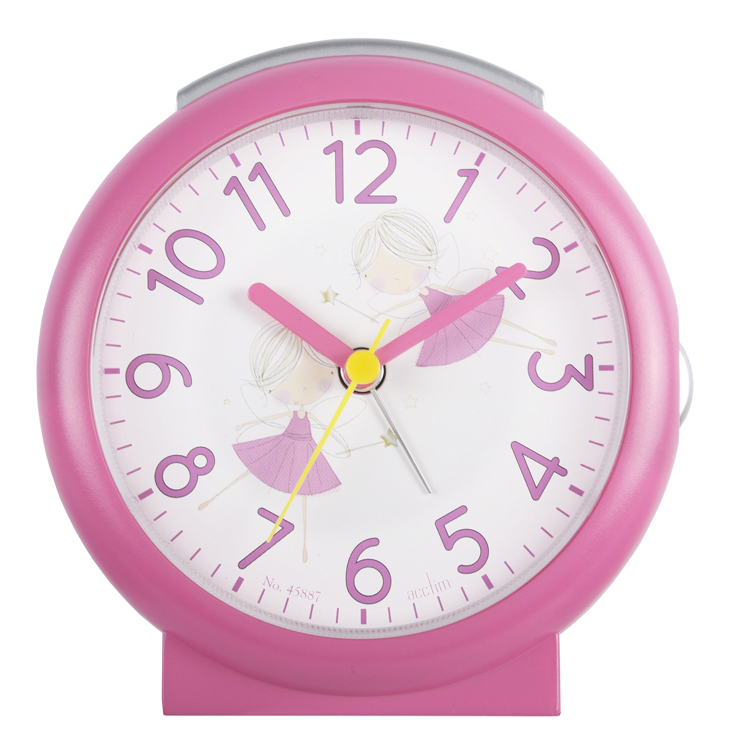 Acctim 15220 Pink Fairy Bold Sweeping Seconds Quartz Alarm Clock