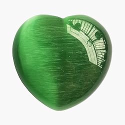 Bacatgem 1 Pcs Green Cat's Eye Stone Palm Worry