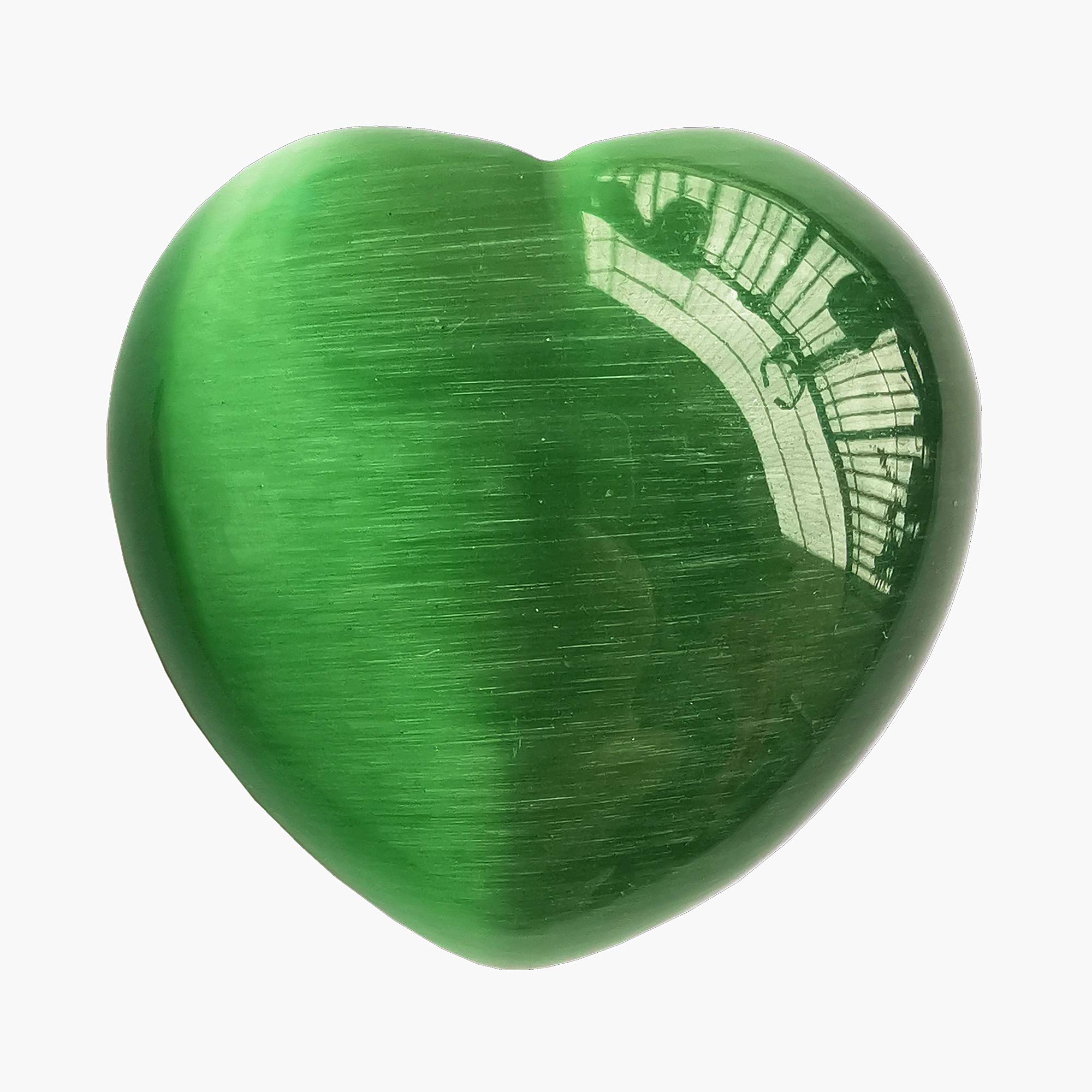 Bacatgem 1 Pcs Green Cat's Eye Stone Palm Worry
