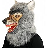 SULUBER Halloween Wolf Mask Werewolf Masks Adult Large Space Size Natural Latex Material,Suitable for Big Bad Wolfs Costume Adult and Cosplay Costume