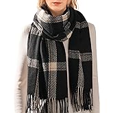 FURTALK Winter Scarf for Women Shawl Soft Tassel Plaid Large Oversized Scarves Wraps