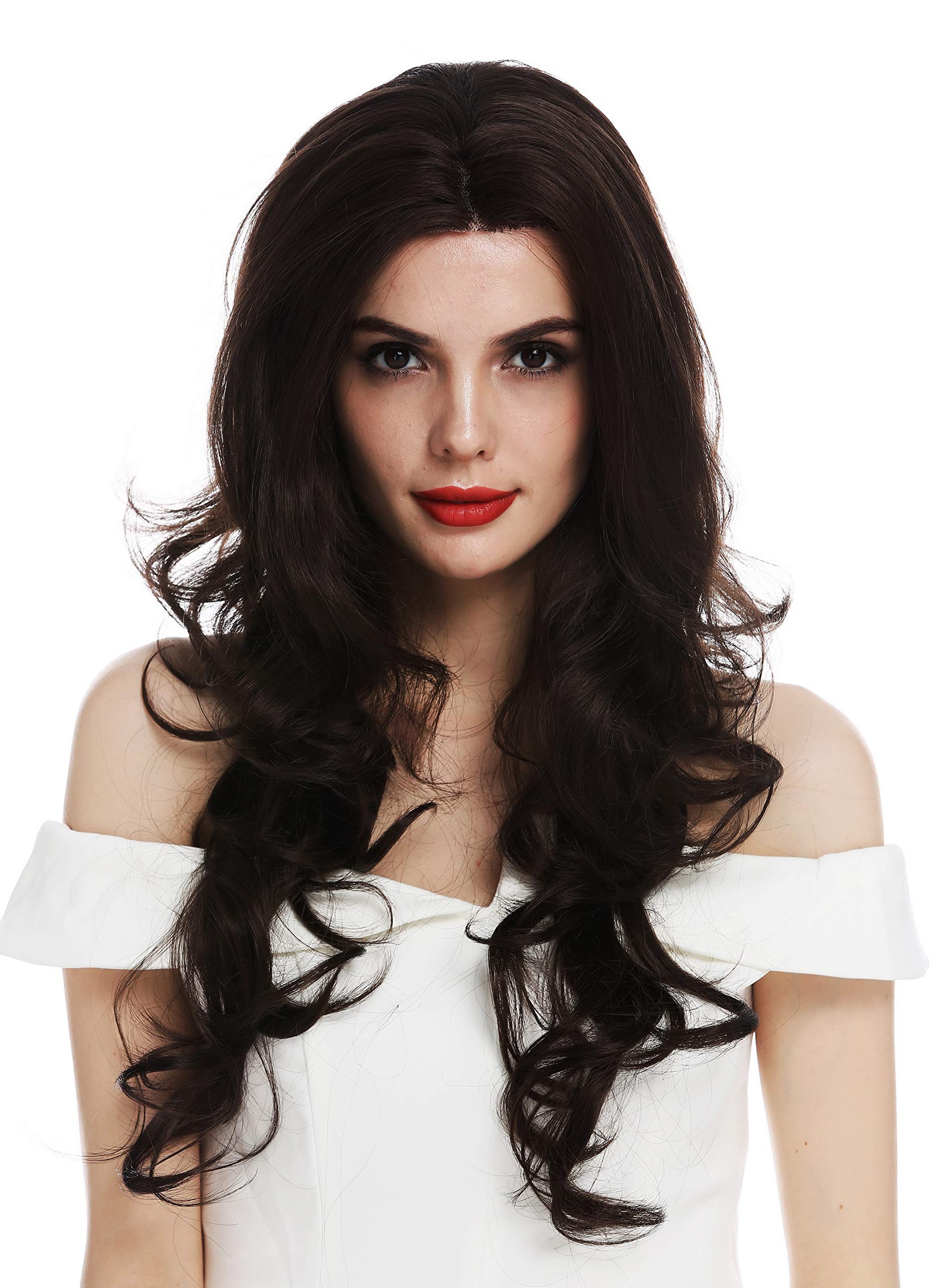 WIG ME UP - ILONA-LF-6-27 wig women's wig lace front very long wavy waved middle parting brown