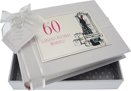 White Cotton Cards 60th Birthday Small Album Evening Dress Amazon Co Uk Kitchen Home