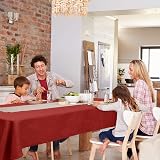 Deconovo Christmas Decorations Faux Linen Rectangle Tablecloth 51x87 Red view 3