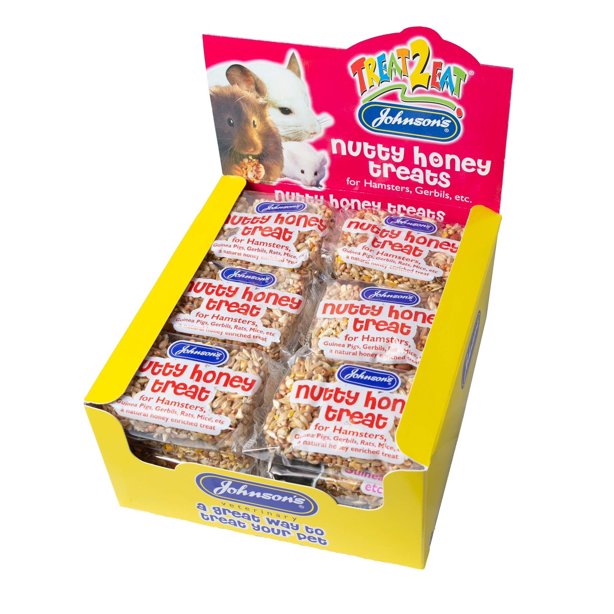 Johnsons Bulk Box Treat 2 Eat Nutty Honey Treats For Hamsters 1x24