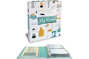 Recipe Binder, 8.5" x 9.5" 3 Ring Binder Organizer Set (with 50 Page Protectors, 100 4" x 6" Recipe Cards & 12 Category Divider Tabs) by Better Kitchen Products, Vintage Kitchen Design