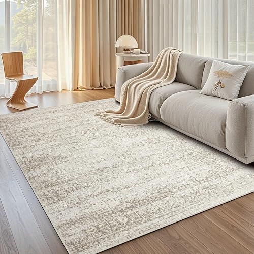Washable Rugs 5x7 Area Rugs for Living Room,Bedroom,Dining Room Carpet | Ultra Soft Faux Wool,Kids & Pet Friendly,Machine Washable,Non-Slip & Non-Shedding,Large Vintage Low Pile Rug for Home Office