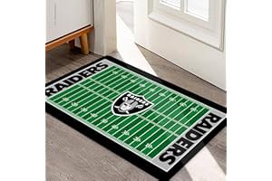 AYYQHC Football Field Design Entry Floor Mat,30" W x 18" H Black Design Non-Slip Rubber Door Mat for Football Sports Fans, Home Decor Area Rug