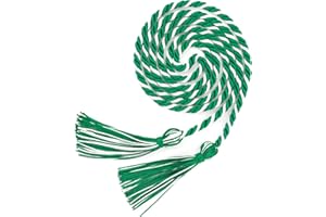 KQNBI Graduation Cords, Cords for Graduation 2025 Graduation Honor Cords Green and White Graduation Cord 67" Polyester Yarn Honor Cord with Tassel Graduation Ropes Cords for Bachelor Gown Master Doctor