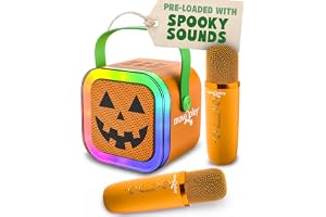 Move2Play, Halloween Karaoke Machine for Kids | Includes Spooky Songs | 2 Microphones | Connect with Bluetooth for 3, 4, 5, 6, 7+ Year Olds | Toy for Girls & Boys | Halloween