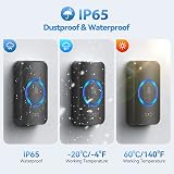 VOXON Wireless Door Bell Kit 1300ft IP65 Waterproof 2 Receivers LED Flash view 2