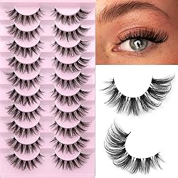 False Eyelashes Clear Band Natural Lashes Wispy Cat