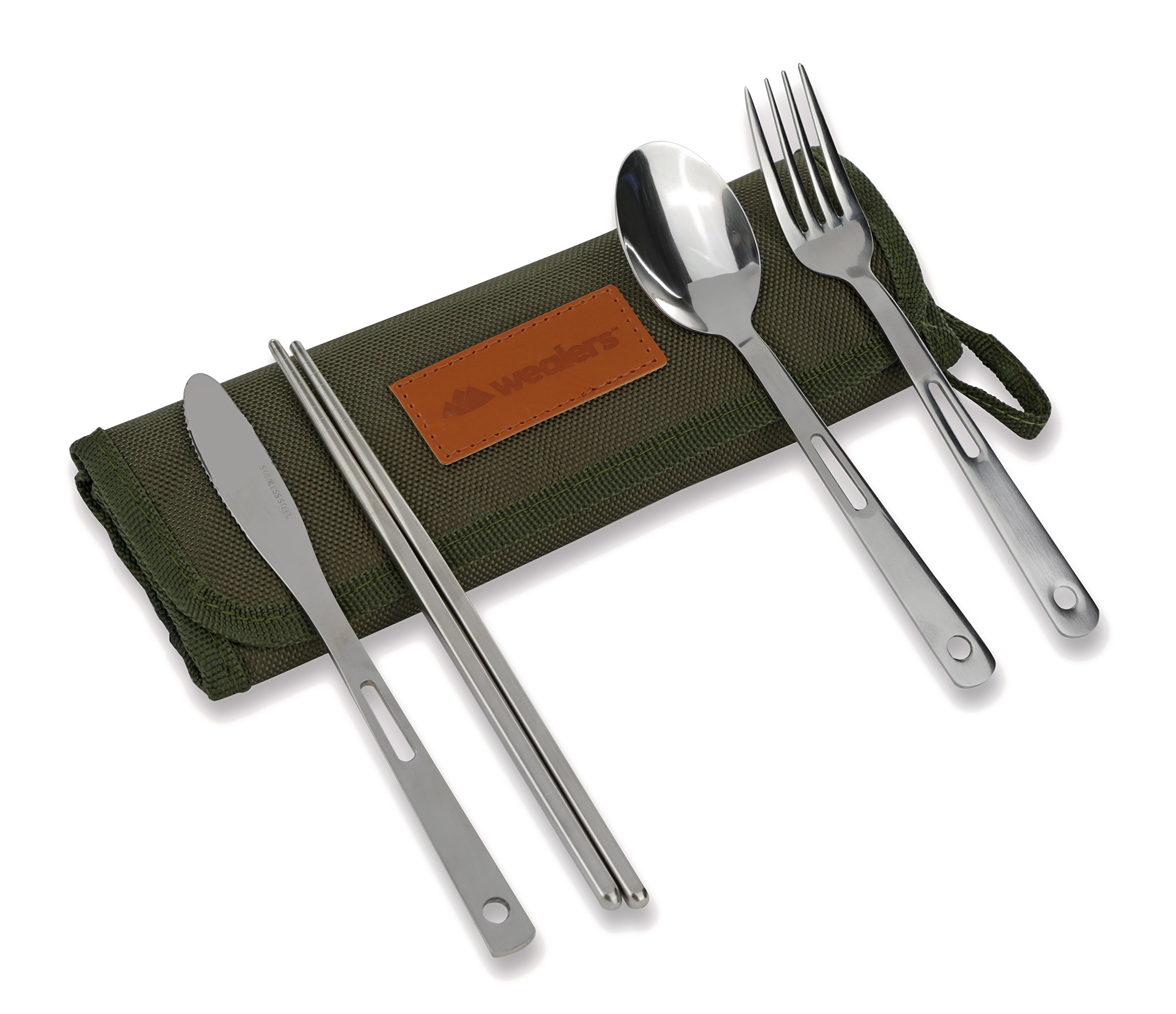 13 Piece Stainless Steel Family Cutlery Picnic Utensil Set with Travel Case eBay