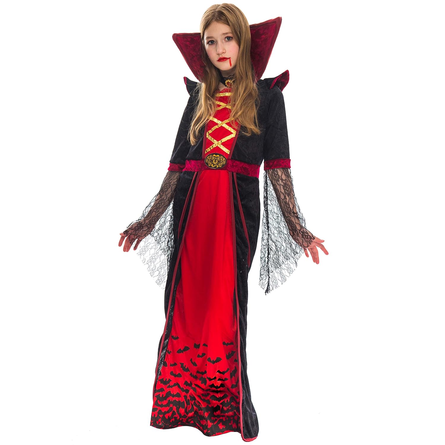 Royal Vampire Costume for Girls Deluxe Set