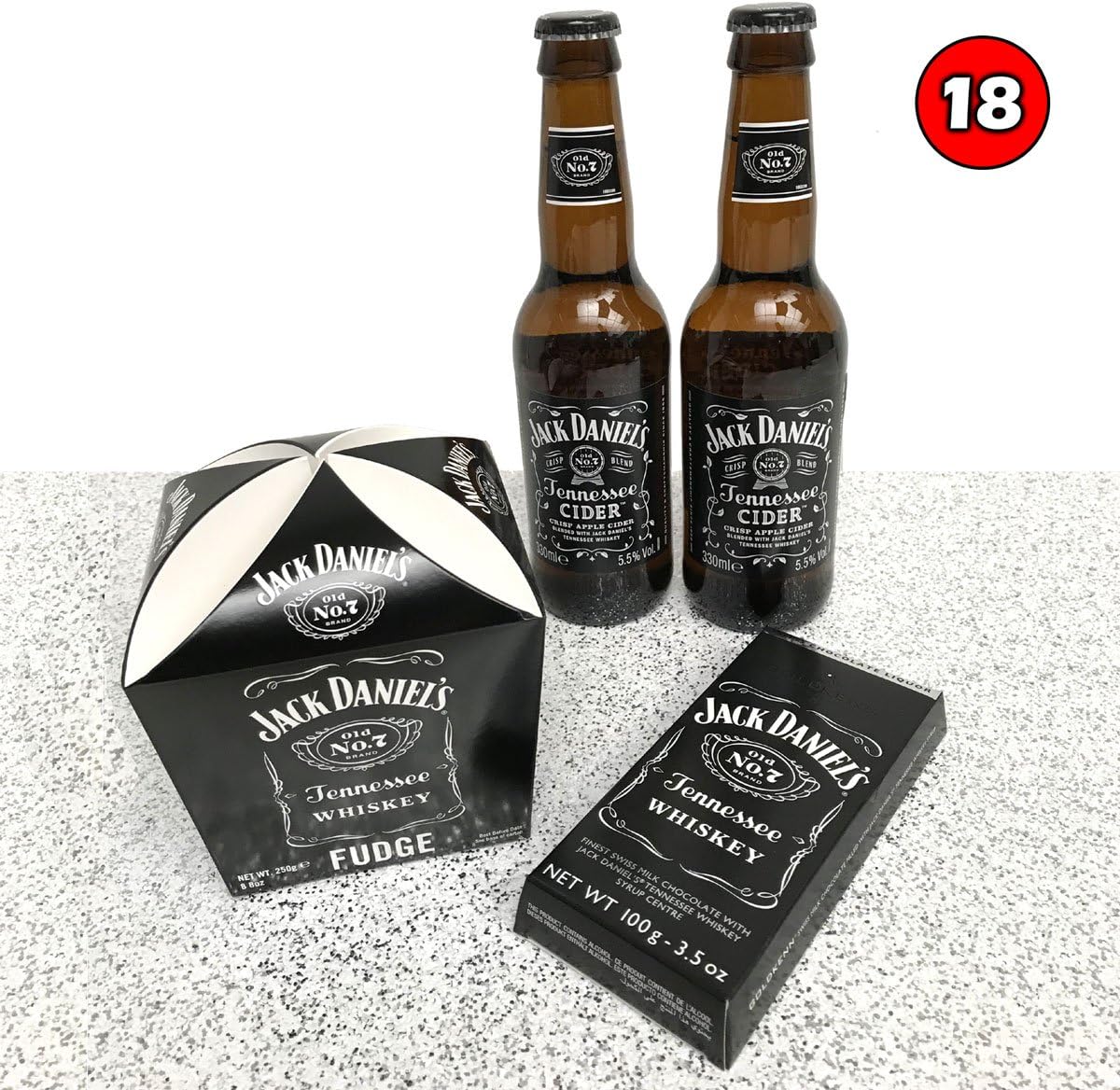 Jack Daniel's - Premium Gift Hamper (3) - containing Jack Daniel's Cider, Jack Daniel's Fudge and Jack Daniel's Chocolate