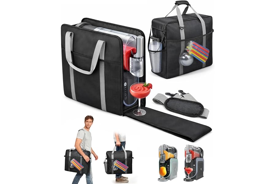 Bulado Carrying Bag for Ninja Slushie Machine FS301 & FS300, Portable Travel Tote with Dual Handles and Shoulder Strap, Side