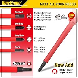 HURRICANE 1000V Insulated Screwdriver Set, 15pc
