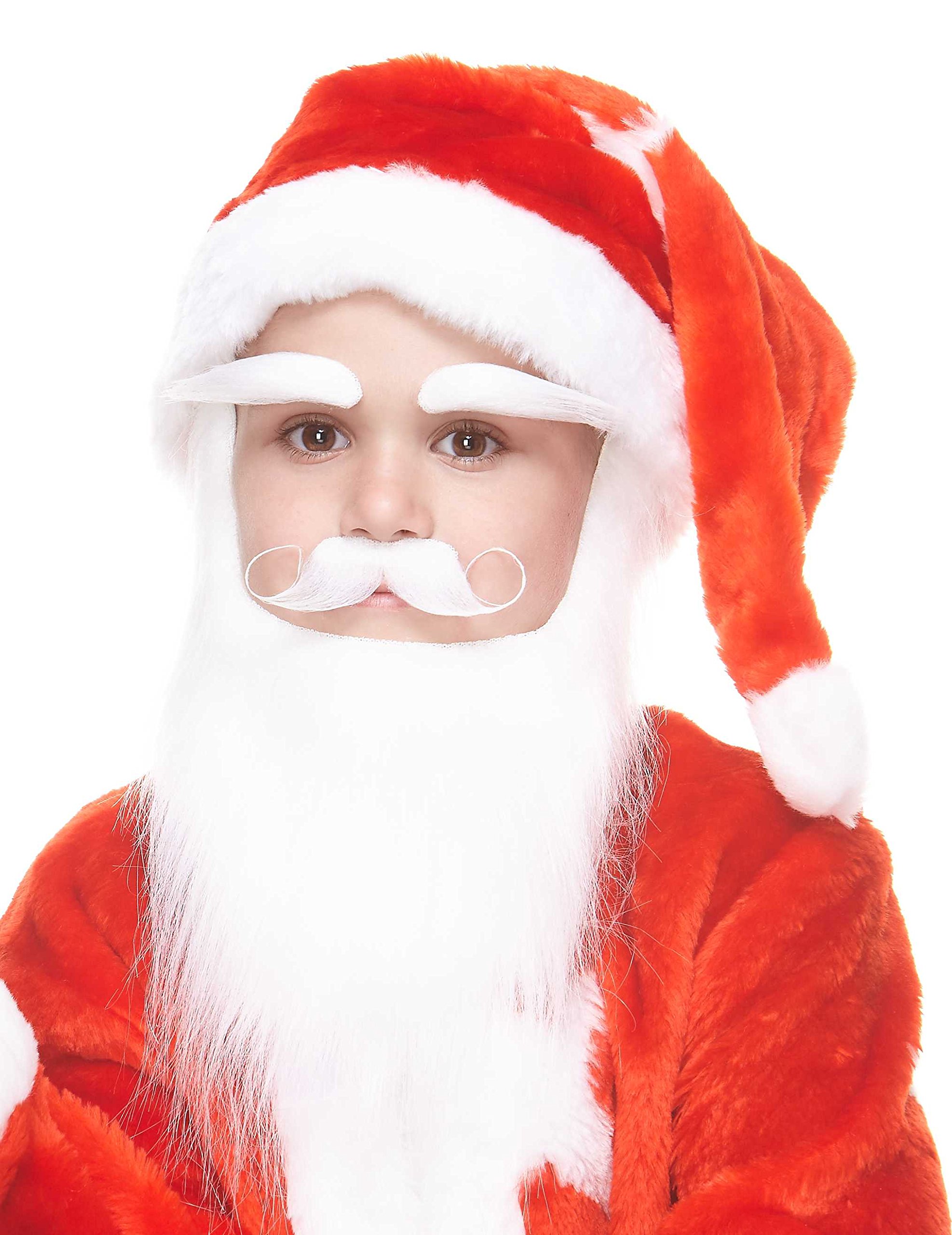 Mustaches Self Adhesive, Novelty, Small Medieval King Fake Beard with Fake Mustache and Fake Eyebrows, White Color