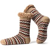 The Metluks Men's Slipper Socks with Non-Slip Grippers, Thermal Fuzzy Warm Sherpa Lining, Cozy Gifts