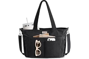 BAGSTELLAR Corduroy Tote Bag for Women, 17 Pockets Lightweight Crossbody Bible Teacher Nurse Shoulder Bag for Daily School Travel Gym