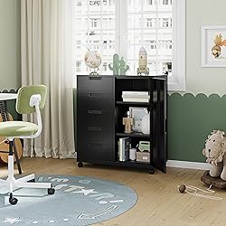 Letaya 5 Drawer Storage Cabinet, Mobile Printer