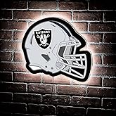 Team Sports America Evergreen NFL Las Vegas Riders Ultra-Thin LED Light Wall Sign Decor | Full Size Replica Helmet | 19.5 x 15 Inches | Made in the USA