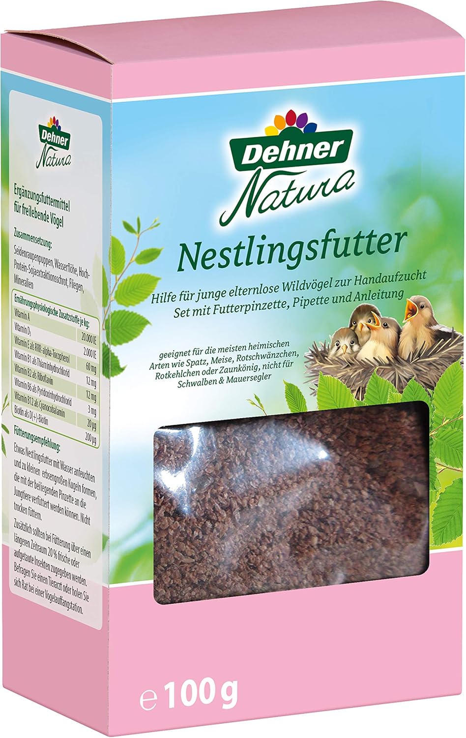 Dehner Natura Wild Bird Food, Nestling Food for your growing Jungvögeln, 100 g, 100 g (Pack of 1)