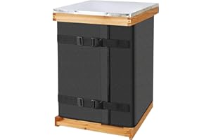 LEADGOODS Winter Bee Hive Wrap for 8 and 10 Frame Hives, Adjustable Beehive Wrap Beekeeping Supplies, 600D Oxford Insulated Cover, Waterproof, Windproof, Lightweight, Reusable, 75.98" x 23.6" (1 Pcs)