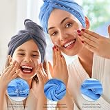 ROSSHINE Microfiber Hair Towel Wrap 3 Pack 65x25 cm Turban Quick Dry view 2