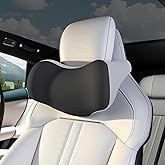 BEBAS Car Headrest Pillow, Ergonomic Neck Pillow with Memory Foam, Universal Car Head Rest Support for Driving Comfort, Breathable Removeable Seat Pillow for Pain Relief (Black, 1 Pack)