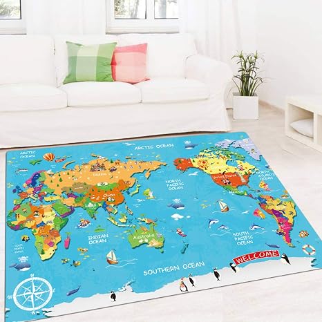 Amazon 知育ラグ カーペット 子供部屋 北欧風 知育マット カラー 160 250cm 洗える キッズラグ プリント 子ども ロードプレイマット 洗濯可能 遊べる デザインラグ アニマル柄 ライオン キッズカーペット センターラグ フロアマット ソファシートマット 寝室 ラグ