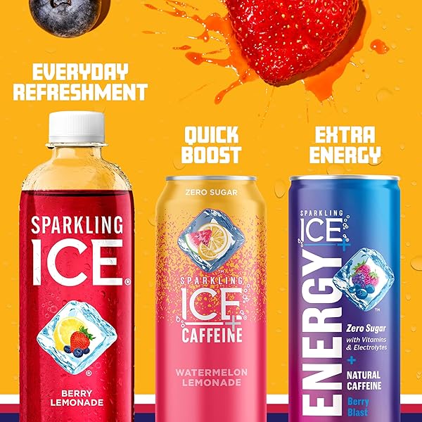 SPARKLING ICE, BERRY LEMONADE SPARKLING WATER, ZERO SUGAR FLAVORED WATER, WITH VITAMINS AND ANTIOXIDANTS, LOW CALORIE BEVERAGE, 17 FL OZ BOTTLES (PACK OF 12)