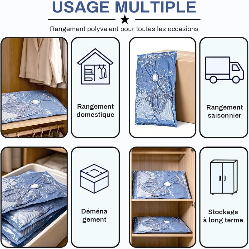 Sac sous Vide Vetement Aspirateur avec Pompe Électrique, 16 Sac de Rangement sous Vide (3 * 74x54cm, 5 * 64x47cm, 8 * 54x40cm), Sac sous Vide Voyage, Déménagement, Rangement