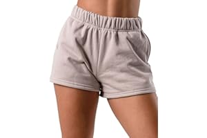 Kamo Fitness CozyTec Sweat Shorts Women High Waisted Lounge Comfy Casual Cotton Shorts with Pockets