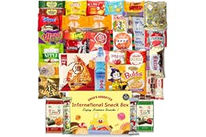 UNHA'S ASIAN SNACK BOX UNHA'S Korean and Japanese Snack Box Variety Pack – 50 Count Individually Wrapped Snacks, Candy, Chips, Cookies, and Treats Sampler for Kids, Students, Adults, Gift or Care Package