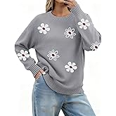 Zeagoo Fall Sweaters for Women 2026 Long Sleeve Crewneck Ribbed Knit Pullover Sweater Loose Fit Basic Jumper Tops