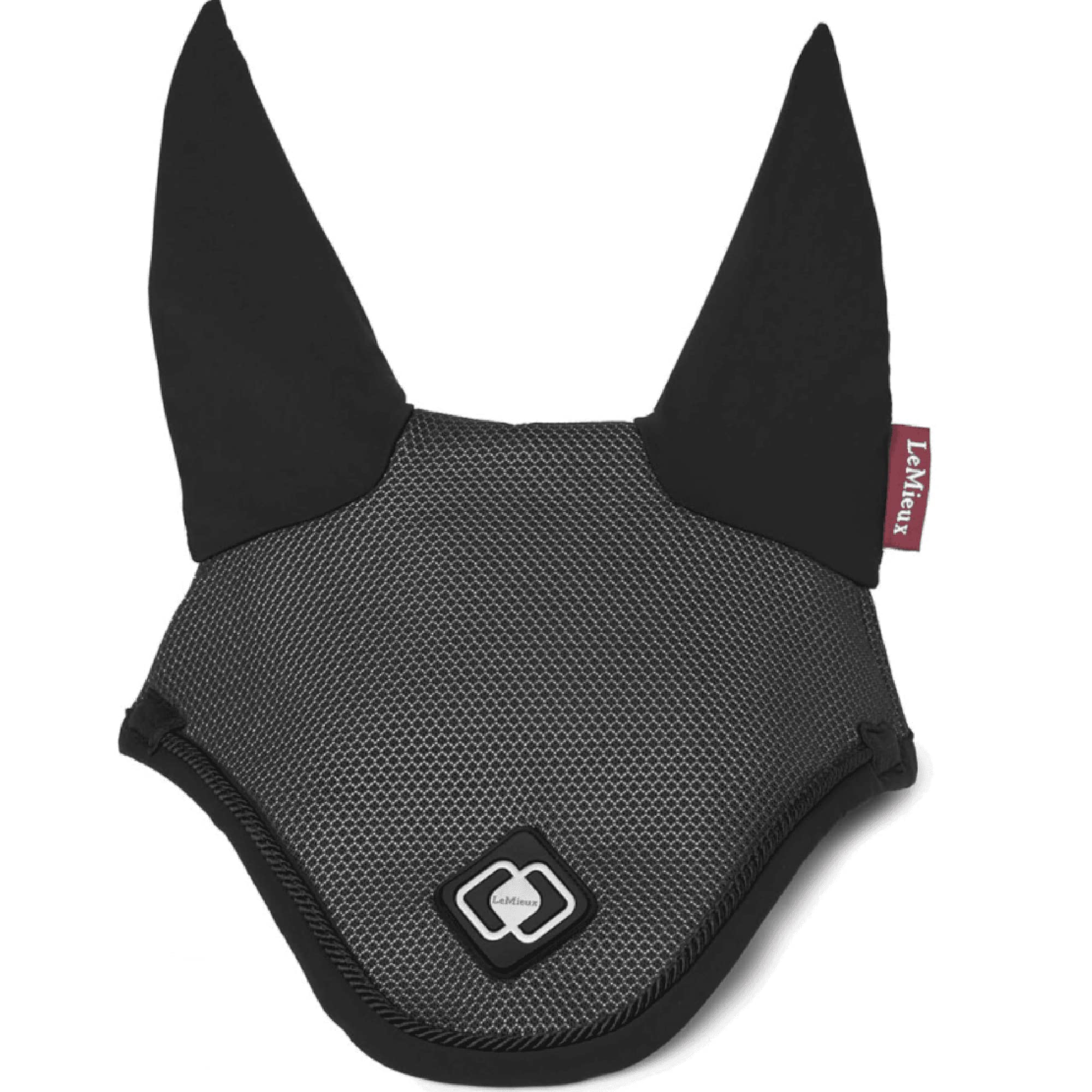 LeMieux Ultra Mesh Fly Hood in Black with Soft Lycra Ears - Comfortable Fit Equestrian Mask - Sport Horse Wear - Large