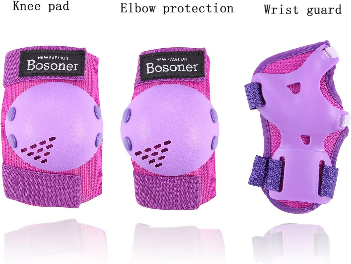 BOSONER Kids/Youth Knee Pad Elbow Pads Guards Protective Gear Set for Roller Skates Cycling BMX Bike Skateboard Inline Skatings Scooter Riding Sports, Wrist Guards Toddler for Multi-Sports Outdoo : Sports & Outdoors