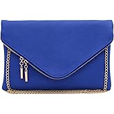 FashionPuzzle Oversized Envelope Clutch Evening Bag with Chain Strap