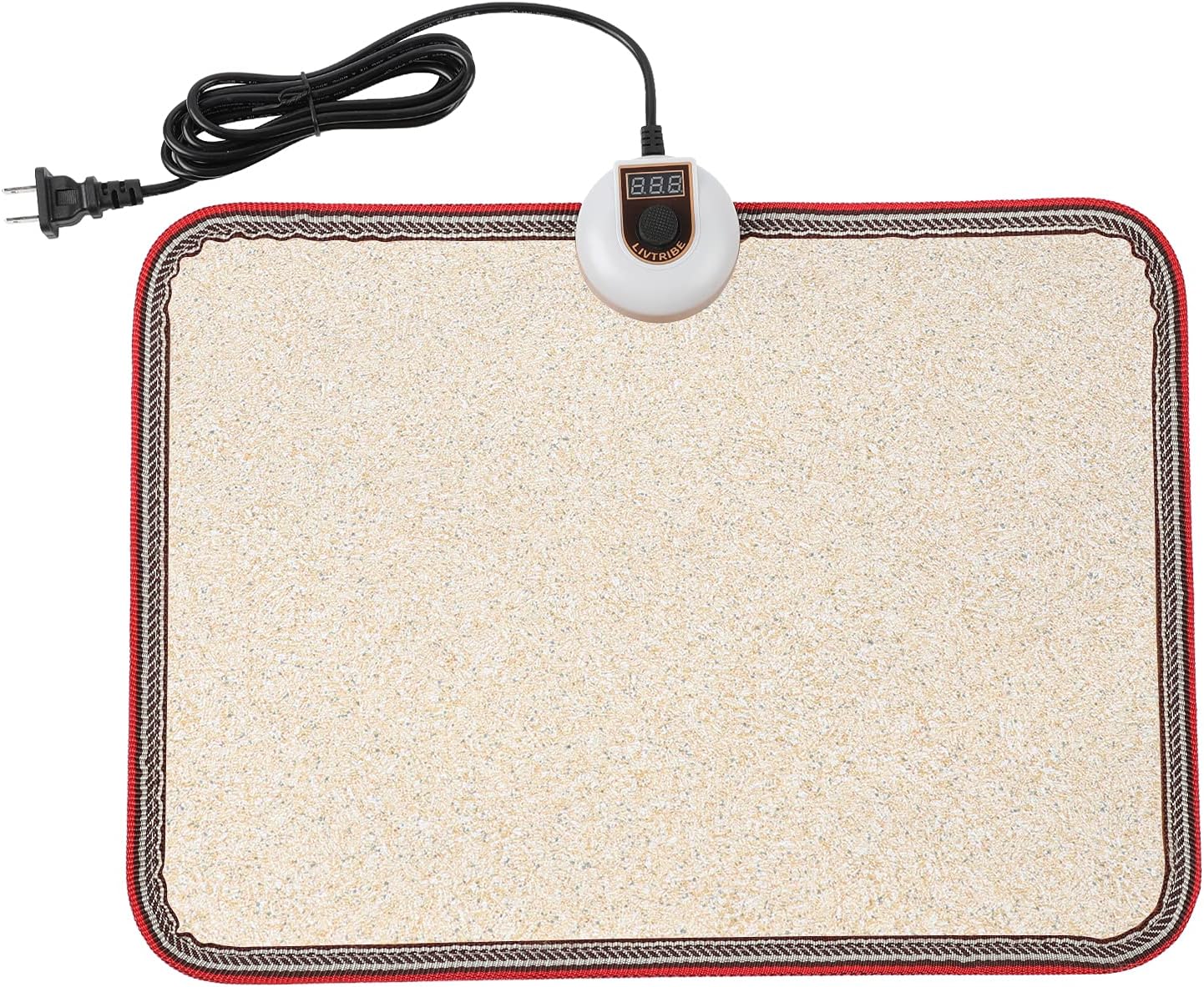 Livtribe AC 110V Heated Floor Mat for Foot, Beige Carbon